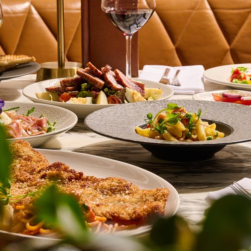 A table of Italian dishes from Cibo, King Street in Manchester